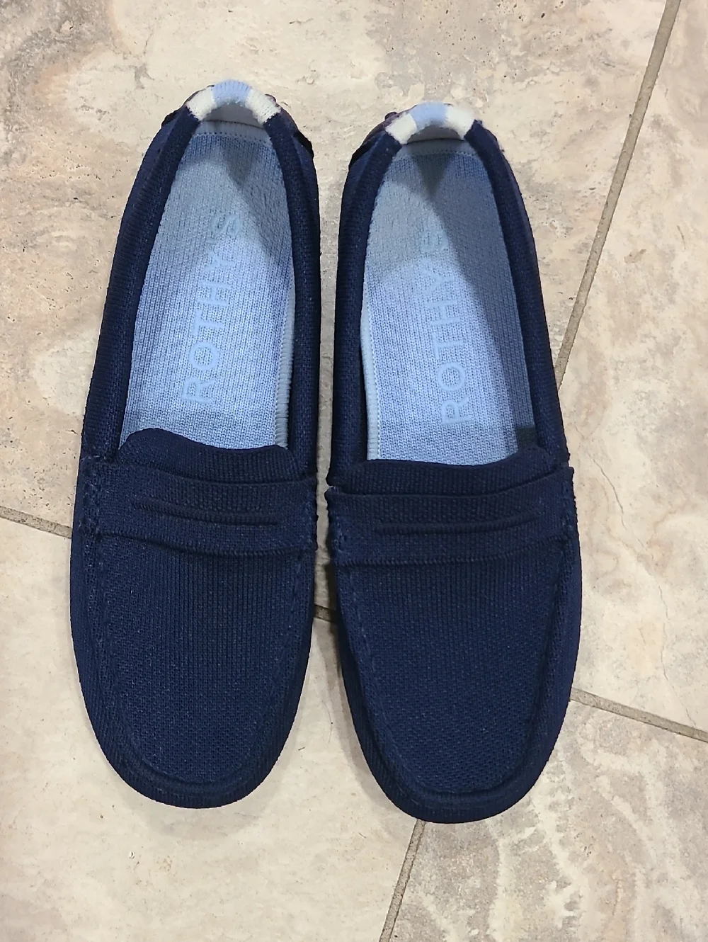Rothy's Navy Knit Penny Loafers - Women's Slip-On - Picture 1 of 7
